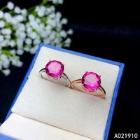 kjjeaxcmy boutique jewelry 925 sterling silver inlaid natural pink topaz ring female support detection noble