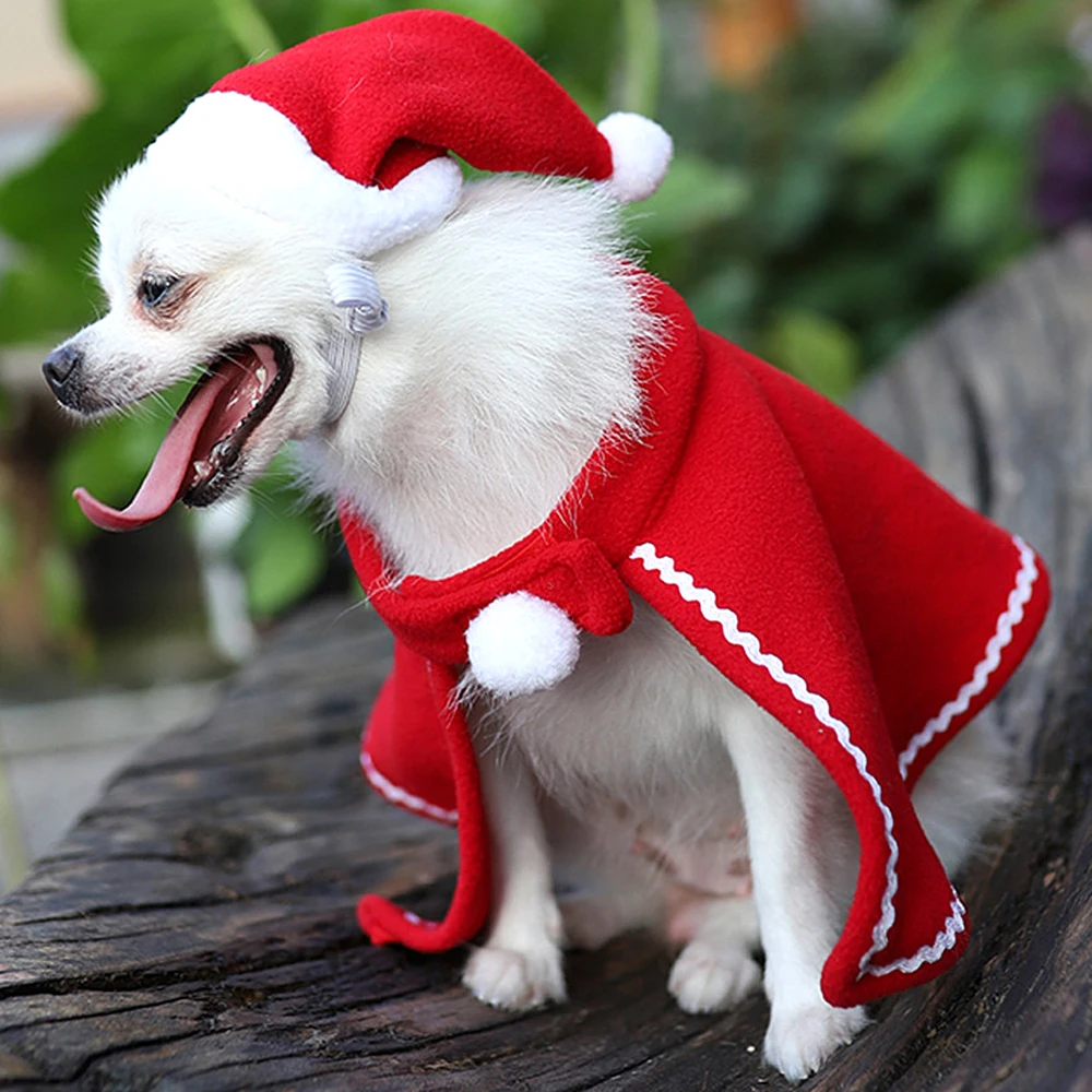 Кота собаки любимчика плащ Комплект Одежда для рождественской вечеринки