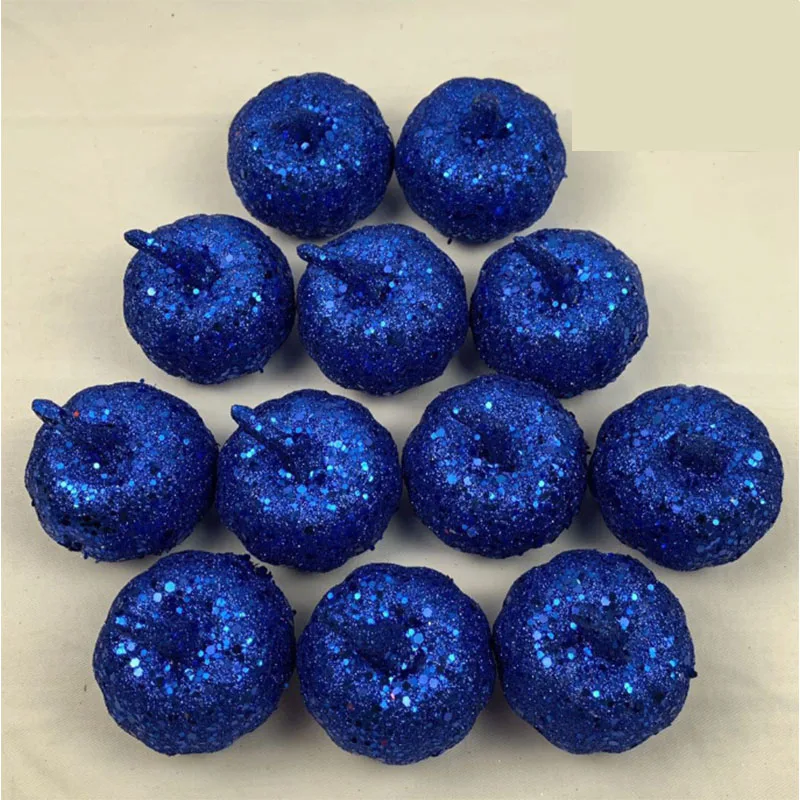 12 шт. блестящая искусственная тыква украшение на Хэллоуин мини-имитация