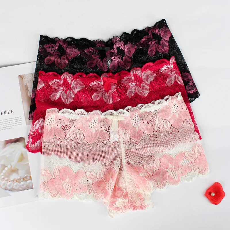 

Sexy Lace Lingerie Women Hollow Out Boxers Fashion Women Underwear Floral Panties Seamless Panty Briefs Shorts Female Underpants