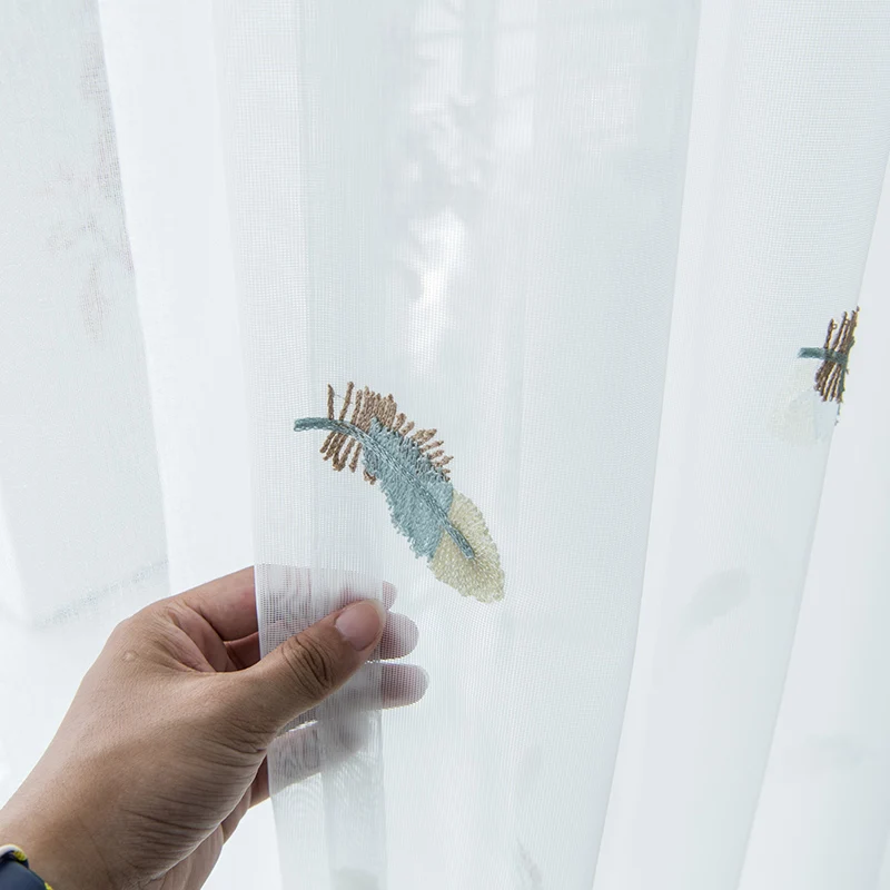 Современные вышитые искусственные шторы для гостиной спальни кухни элегантные