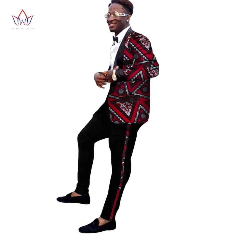 Bintarealwax прибытие Африканский Воск для печати мужской костюм Топ Dashiki и комплект с