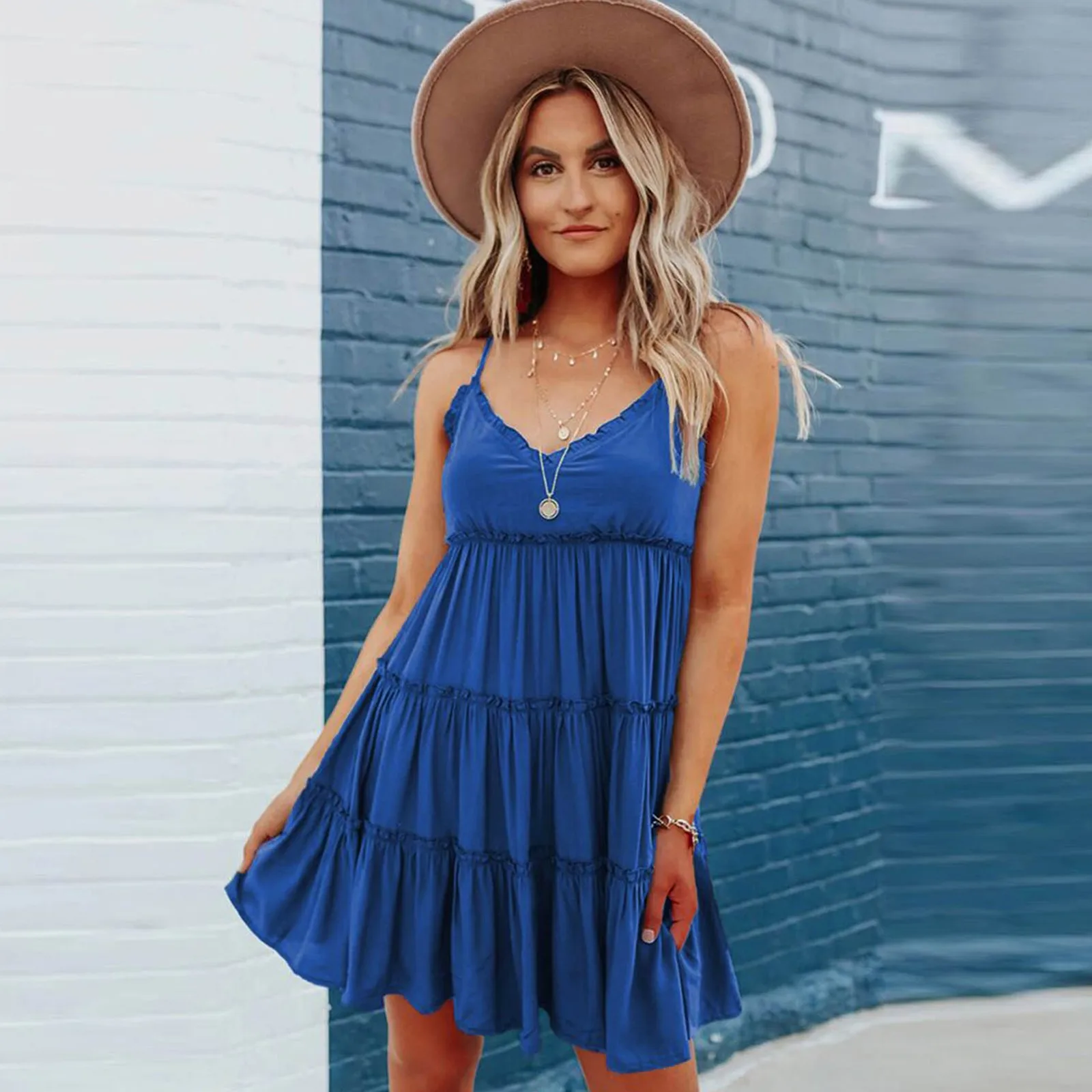 

Мини Сарафан с оборками средней длины на бретелях спагетти Клубные вечерние пляжные сексуальные летние платья для женщин 2021 повседневные м...