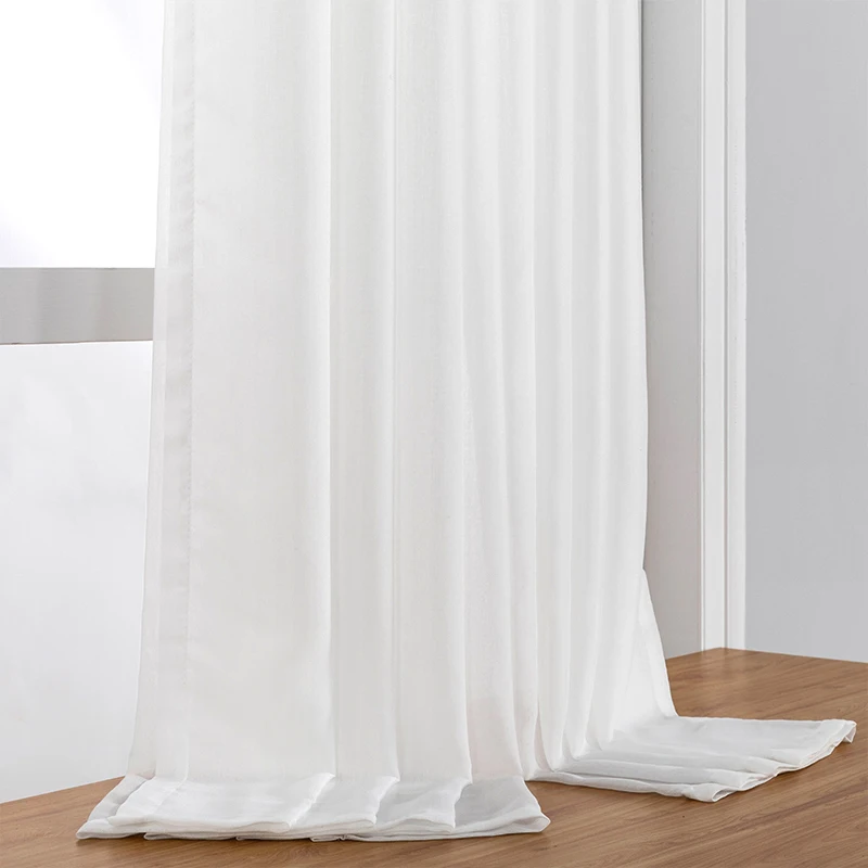 Современные тюлевые оконные шторы для гостиной спальни однотонные прозрачные в
