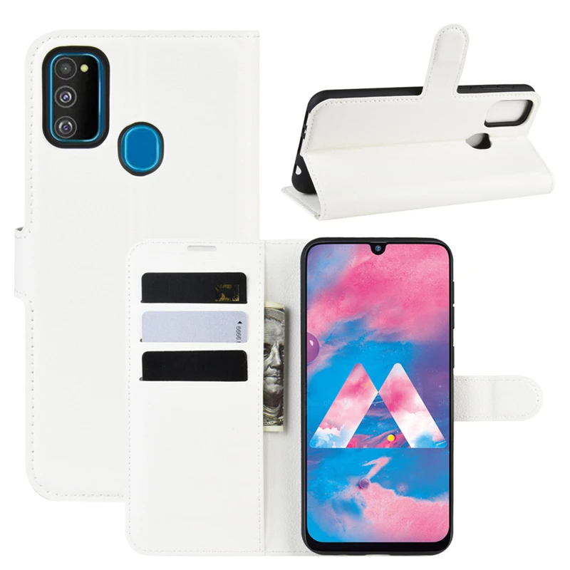 White Для samsung M30s Чехол Флип Роскошный кошелек ПУ мешки кожаные для телефона для samsung Galaxy M30s M 30S SM-M307F M307 M307F задняя крышка - Цвет: White