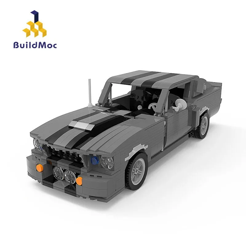 

BulidMoc Super Racing Vehicle Sets New Technical City Sports Car Bricks Model Vehicles Building Blocks For Mustang Toys For Kids
