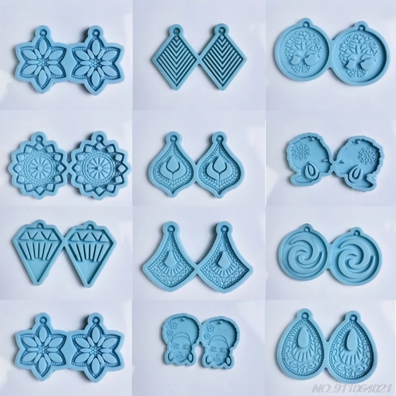 

12Pcs Ear Dangle Epoxy Resin Mold Earrings Pendant Silicone Mould DIY Crafts Jewelry Necklace Casting Tool M6 21 Wholesales