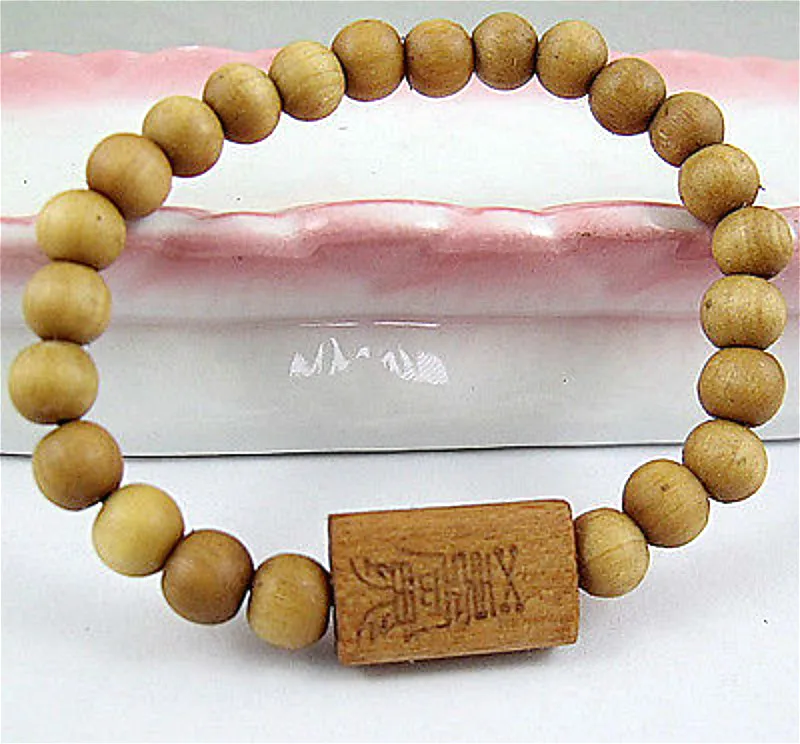 Персиковые деревянные бусины мантра Тибетский буддизм | Украшения и аксессуары