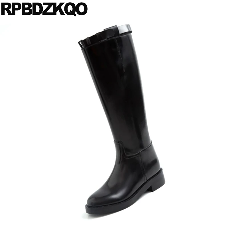 Обувь для верховой езды с высоким голенищем Лакированная кожа сапоги до колена