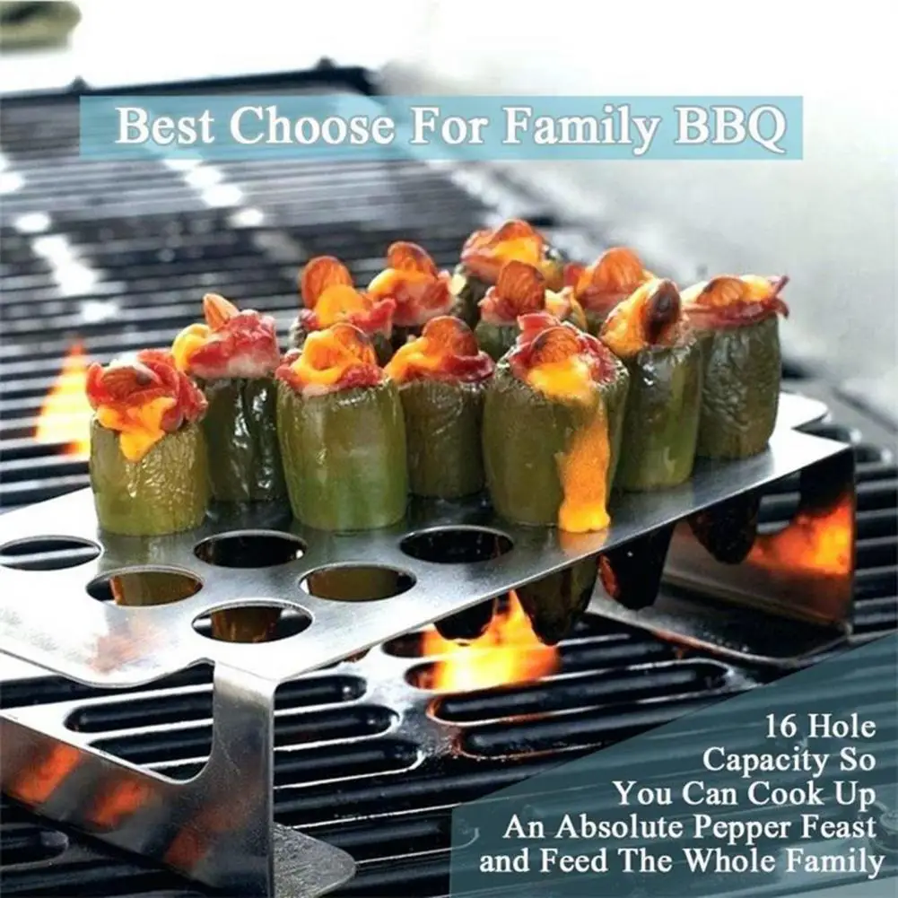 

Grill Rack Multi-Use Rust Proof 18 Holes Pepper Roast Rack Tray for Outdoor