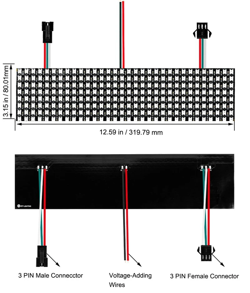 SZYOUMY 5 в постоянного тока 8*32 см Ws2812B светодиодная Пиксельная панель экран 8*8 16*16 RGB