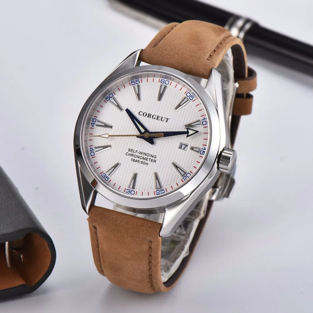 Механические Мужские наручные часы с сапфировым стеклом 41 мм|Мужские