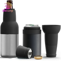 deouny frosty beer vacuum insulated double walled stainless steel beer bottle and can cooler with beer opener bar tools