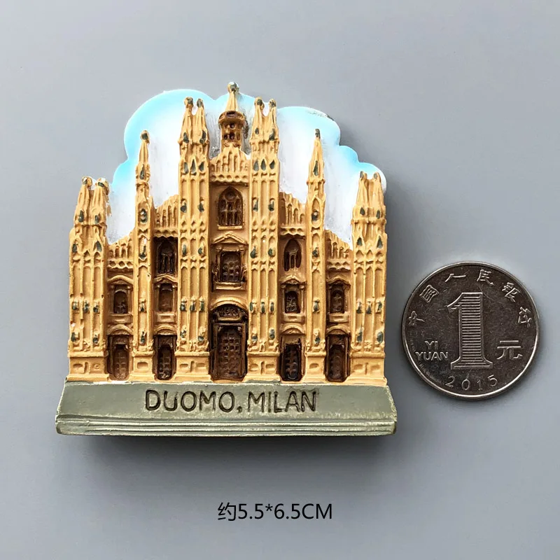 Milan cathedral Магниты страны на холодильник Франция Флорида Фламинго исландский винтажный магнит на холодильник наклейка мир путешествия сувенир магнитный - Цвет: Milan cathedral