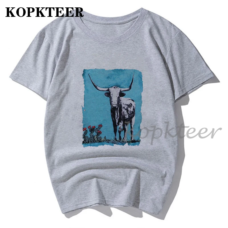 

Women T-shirts Cow and Cactus Oversized T-shirt Cute Cow Aesthetic Summer Short Sleeve Harajuku Shirt Tops Female T-Shirt