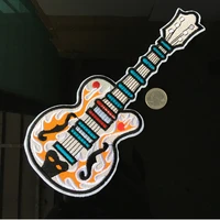 new guitar embroidered patch iron on sewing applique cute patch fabric clothes shoes bags decoration diy apparel accessories