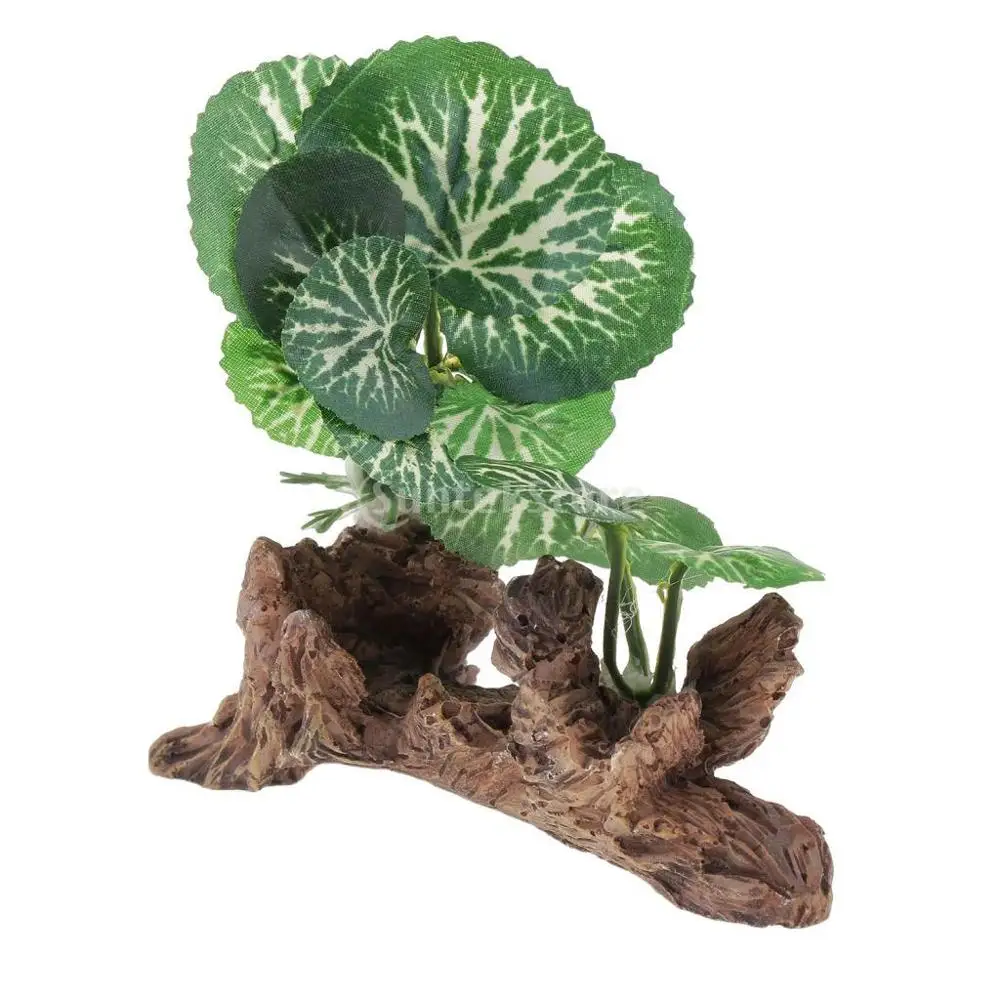 Green Plastic & Resin Terrarium Tank Lifelike Plant Decorative Ornament for Reptiles Amphibians - 3 Types to Choose | Дом и сад