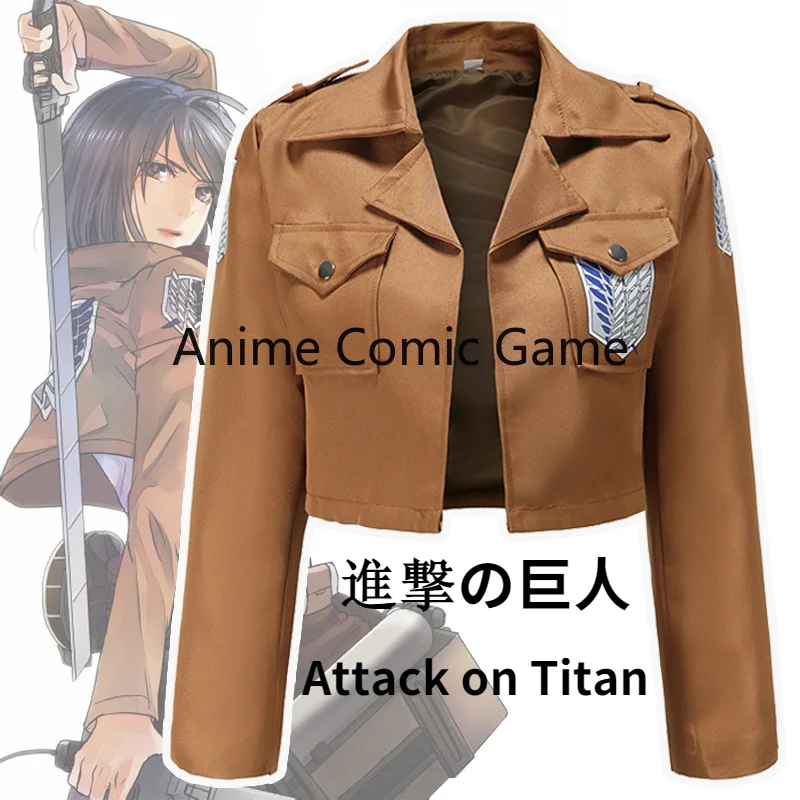 

Anime Attack on Titan Mikasa Ackerman Eren Jaeger Cosplay Costume Investigation Corps Freedom Wings Men's Women's Coat Jacket