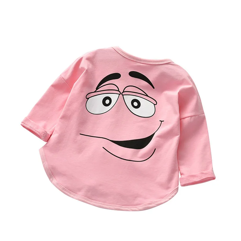 Весенне-Осенняя детская футболка для девочек хлопковая весенне-осенняя с