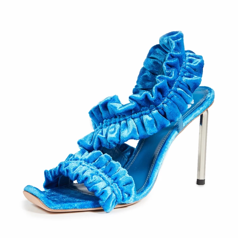 

European American Fish Mouth High Heels 2021 Early Spring New Leather Word Belt Design Niche Temperament Sandals Female Stiletto