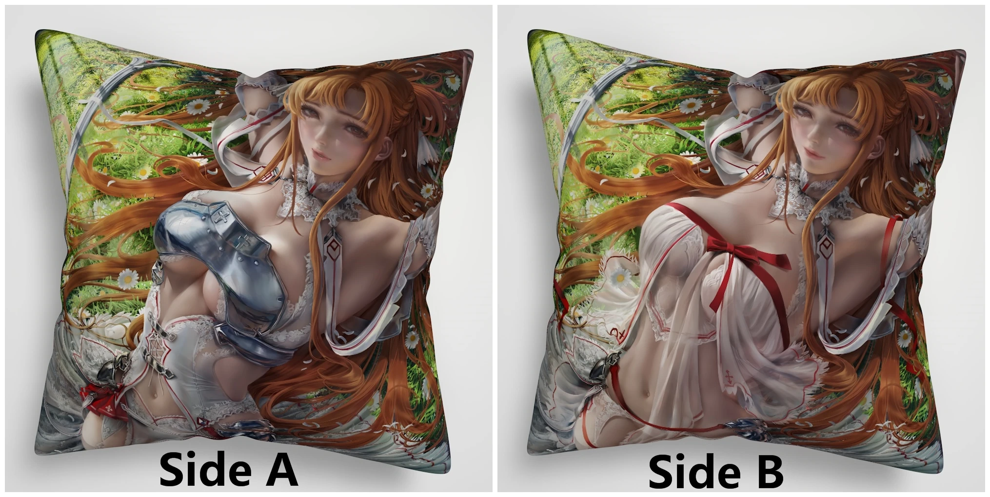 Подушка двусторонняя из аниме Асуна с изображением САО меча онлайн чехол для