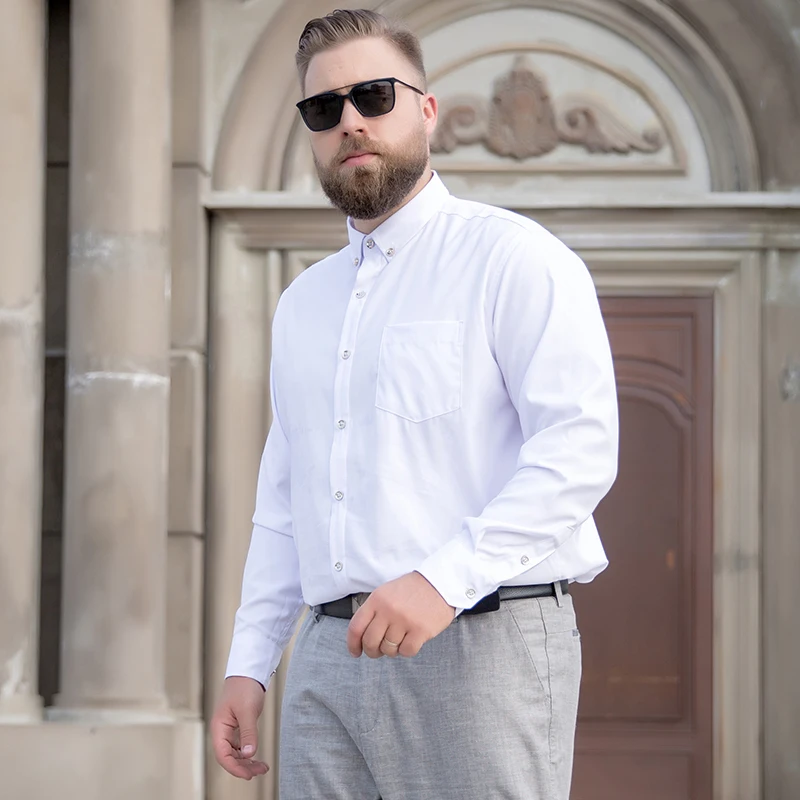 Рубашка мужская Свободная с воротником на пуговицах Всесезонная сорочка для