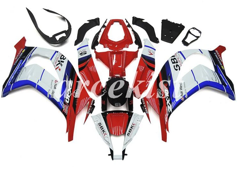 

4 подарки Новый ABS Обтекатели комплект подходит для kawasaki Ninja ZX-10R 2011 2012 2013 2014 2015 10R, возрастом 11, 12, 13, 14, 15, набор для тела красного, белого и синег...