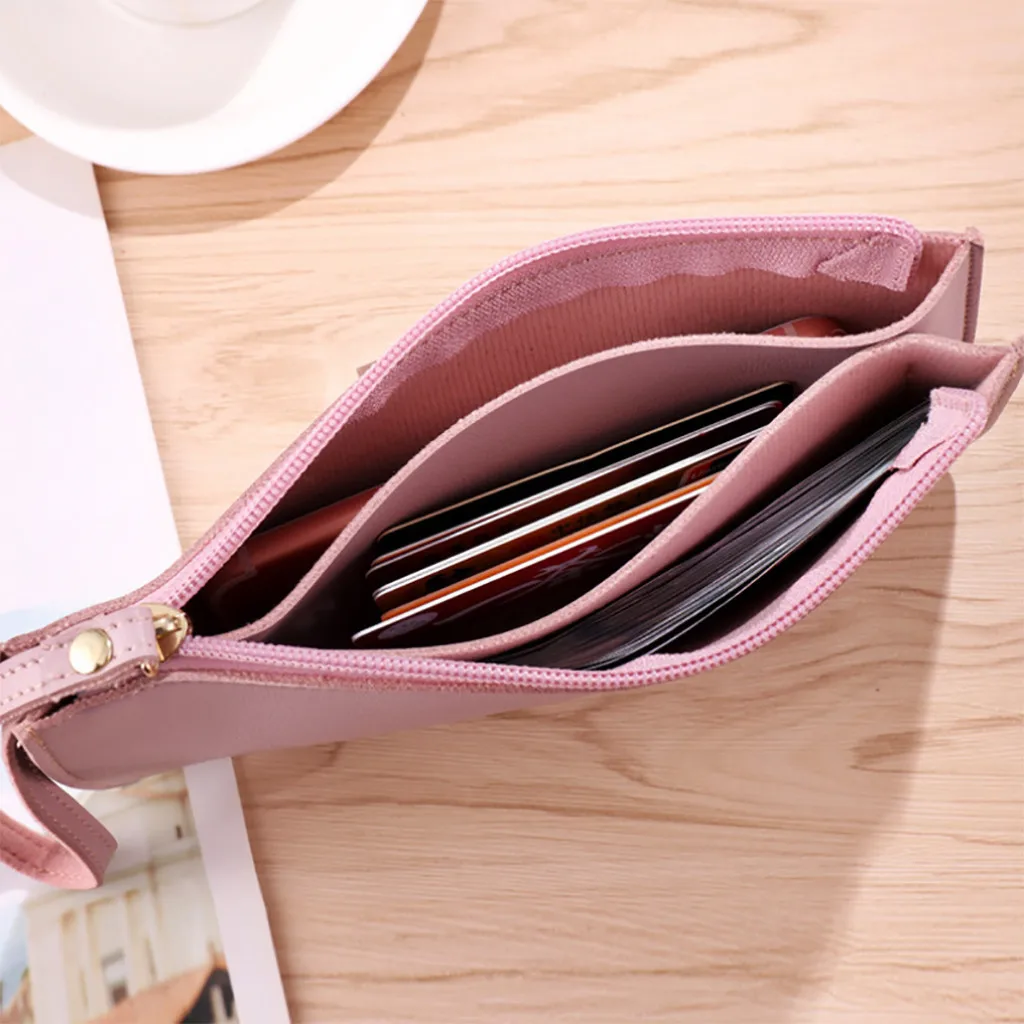 Женские кошельки длинный модный кошелек из искусственной кожи с застежкой