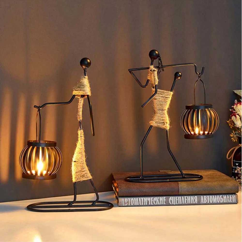 Металлический Подсвечник в скандинавском стиле подсвечник с абстрактными