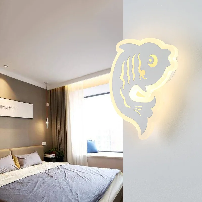 Простой современный акриловый светильник на карпа прикроватная светодиодная