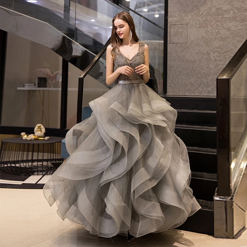 SSYFashion банкет High-end роскошный темно-красный красное вечернее платье с v-образным вырезом, Crstal Бисер длиной до пола вечернее платье для выпускного вечера; Robe De Soiree