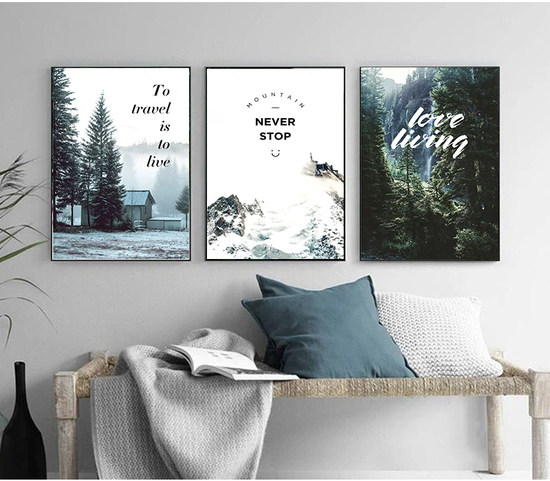 Скандинавское украшение лес Lanscape настенное Искусство Холст постер и принт холст