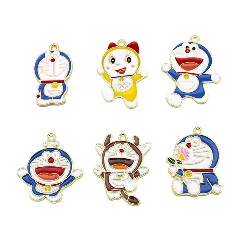

10pcs Cartoon Animal Cat Alloy Earrings Pendant Charms DIY Necklace Keychain Material Small Jewelry Handmade Charm Accessories