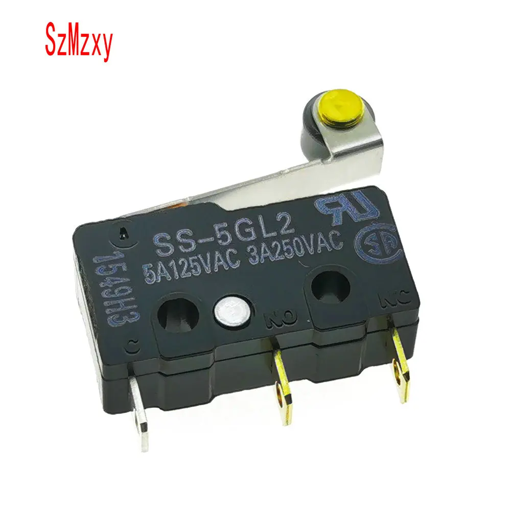 

2PCS Microswitch SS-5GL2 Touch switch SS-5 Hinge Roller Lever SPDT 3Pin Subminiature Basic Limit Switch