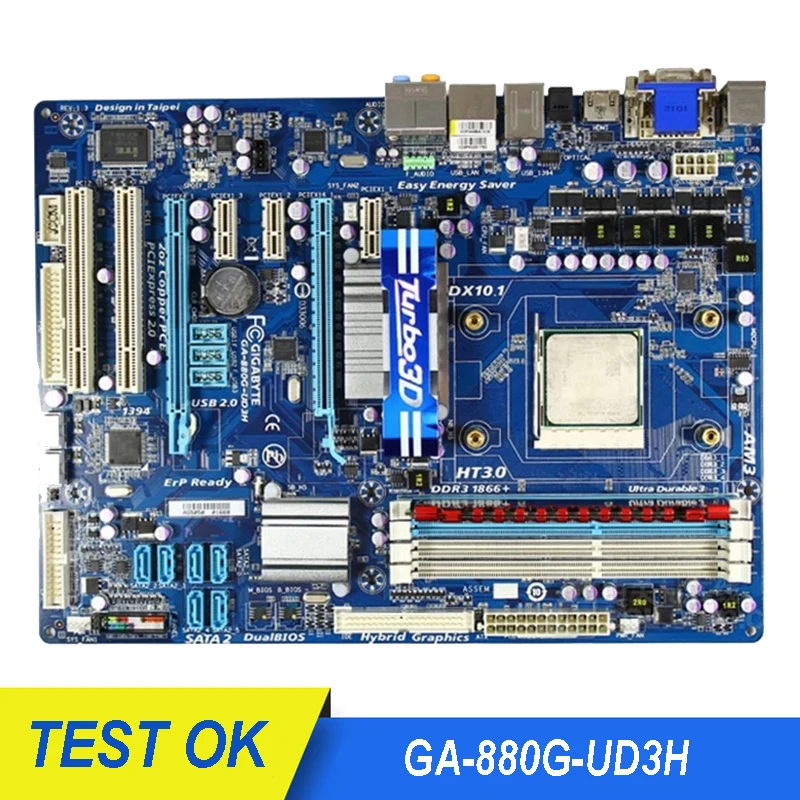 Разъем AM3 для AMD Gigabyte GA-880G-UD3H материнская плата 880 ГБ 16 UD3H настольная системная Б/у