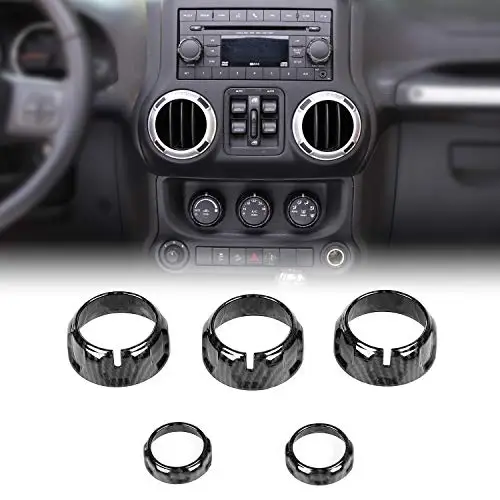 Carbon Fiber Внутреннее литье Кондиционера Переключатель CD кнопка ручка для Jeep Wrangler JK JKU 2011- компас 2010- Патриот 2011 - Название цвета: Carbon Fiber