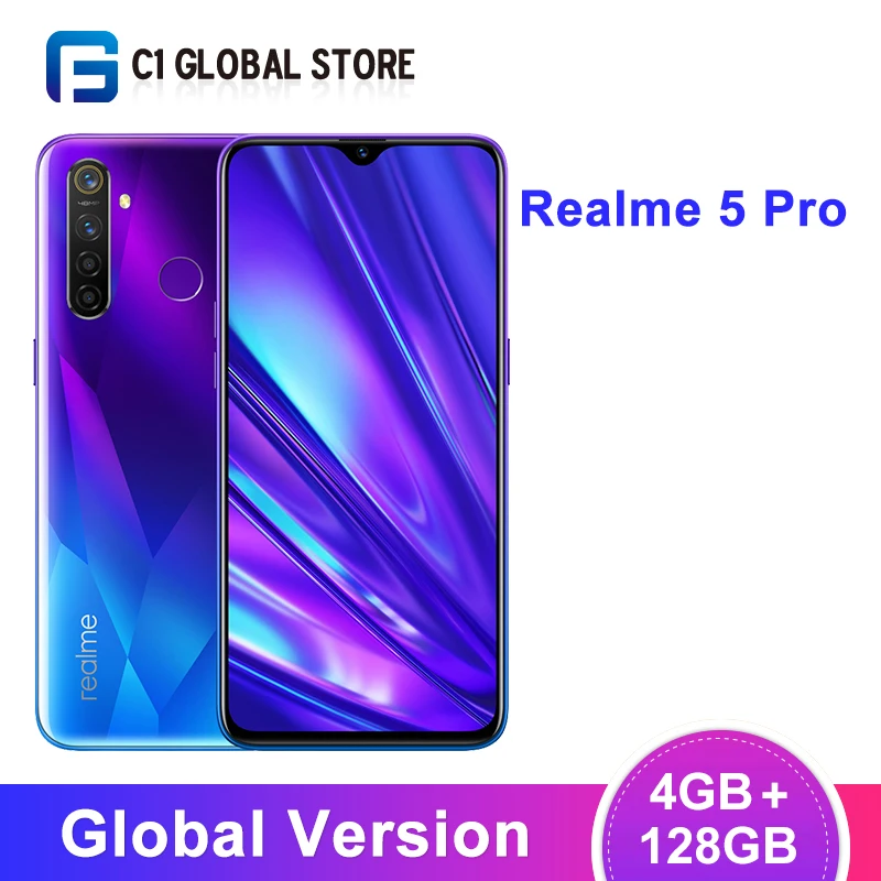 Смартфон realme 5 Pro 4 Гб 128 ГБ Восьмиядерный процессор Snapdragon 712 6 3 дюйма 48 МП 4035 мАч 20 Вт