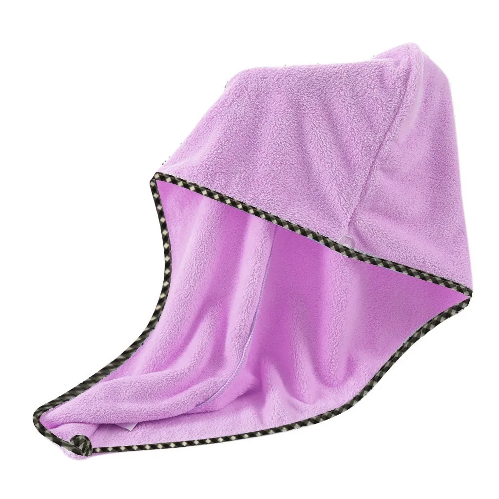 Purple Шапочка для ванной 2019TOP шапочка для душа из микрофибры для волос быстро сохнет шапка для волос обернутая полотенце шапочка для купания G90903 - Цвет: Purple