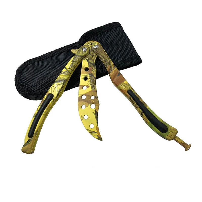 Бабочка в ноже balisong Karambit складной нож Лезвие подарок для мужчин тренировочный нож Практичный Нож не заточенный с отверткой