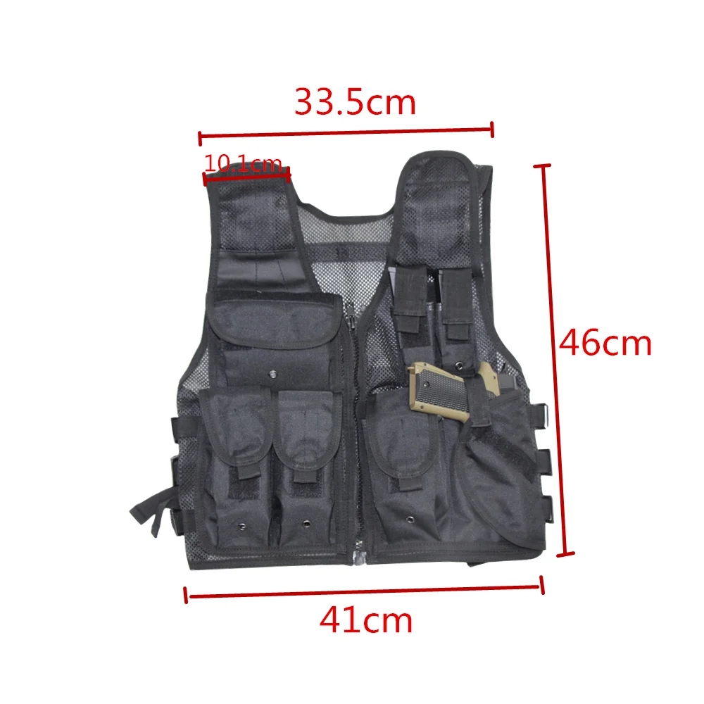 Тактический военный Molle сетчатый жилет Многофункциональный Открытый регулируемый камуфляж черный Быстросохнущий рыболовный жилет охотничья куртка одежда