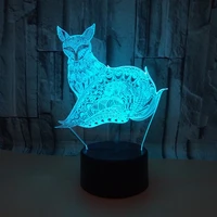 fox 3d lamp night light 3d illusion lamp for kids 16 bedroom colors changing with remote bedroom fox decor xmas birthday gifts