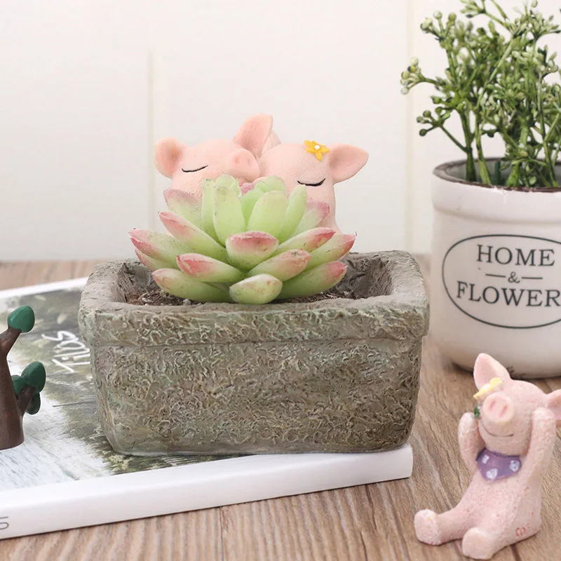 Творческий искусственный каменный сад суккуленты кактус цветочный горшок для