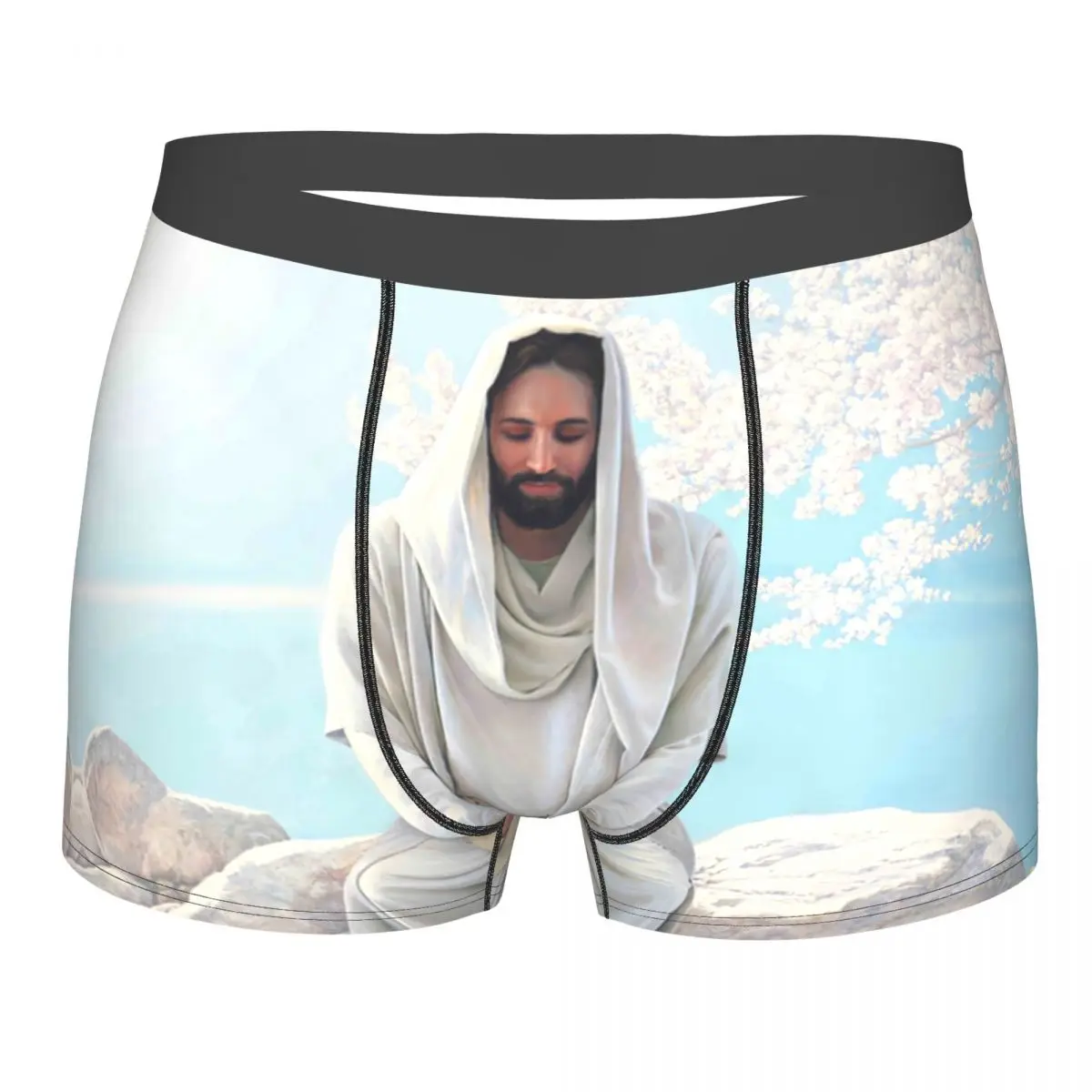 

As I Have Loved You, Jesus Underpants Breathbale Panties Male Underwear Print Shorts Boxer Briefs