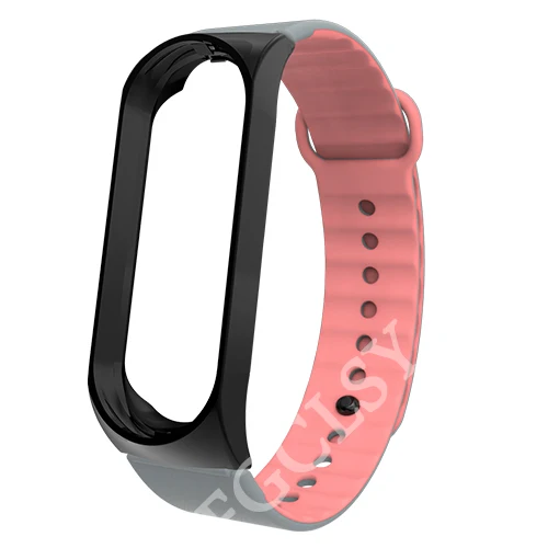 black pink FGCLSY mi Band 4 3 спортивный ремешок для xiaomi mi band 4 3 силиконовый ремешок на запястье аксессуары браслет металлический слот для xiaomi mi band 4 - Цвет: black pink