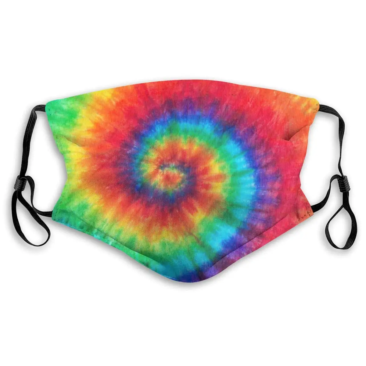 

Colorful Rainbow Spiral Tie Dye Pattern Washable Reusable Dust Filter and Reusable Mouth Warm Windproof Cotton Face