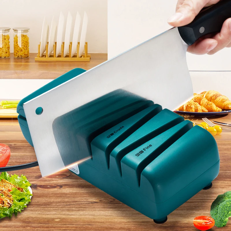 

Electric Knife Sharpener 220V Electric Household Fast Sharpener Multi-function Knife Sharpener For Kitchen Knife Grindstone Tool