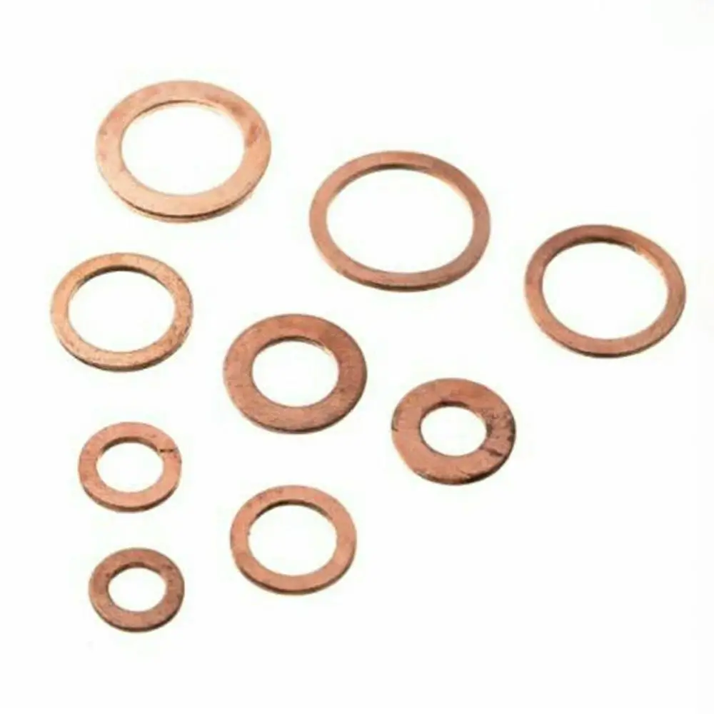 Набор из 200 медных шайб уплотнительных гаек и болтов плоское кольцо с уплотнением
