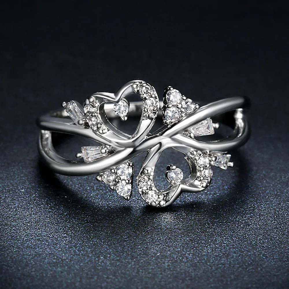 Любящее сердце из циркона кольца с бриллиантами для женщин femme покрытием 18 ти