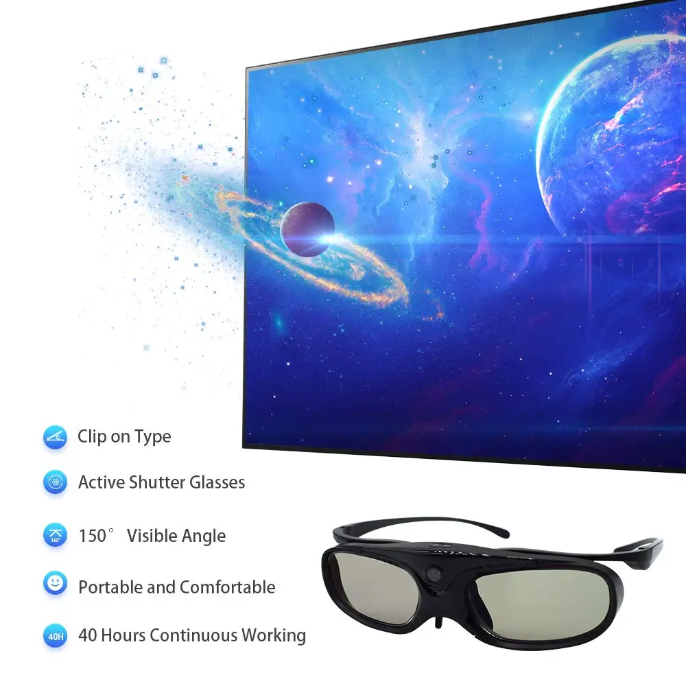 Активные 3d-очки DLP-Link с жидкокристаллическим затвором для H1 Z4 Aurora Z4X и всех