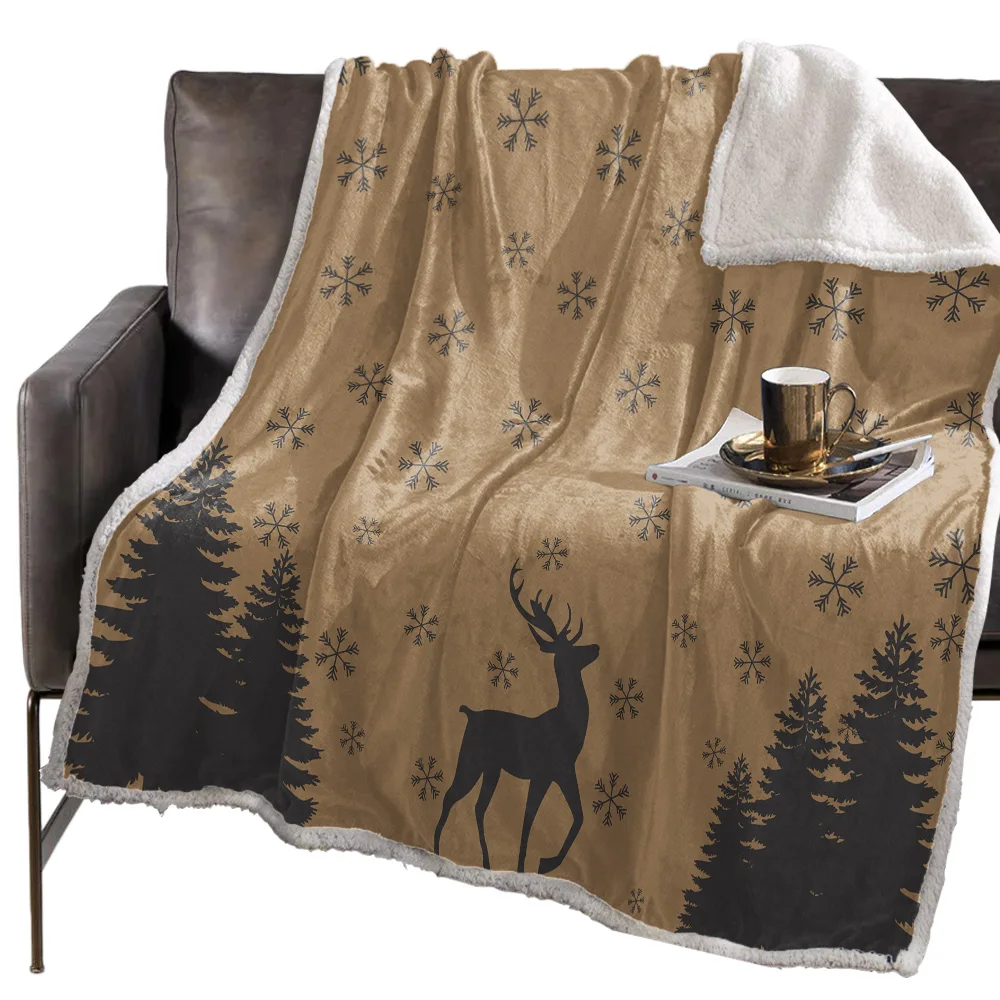Рождество Снежный лес одеяло с оленем Цветочные флисовые одеяла для детей